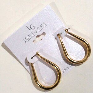 Lori's Gifts Stylish Elegant gold tone Hoop Earrings - Women's Fashion Jewelry